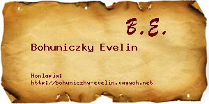 Bohuniczky Evelin névjegykártya