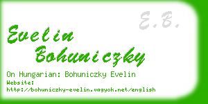 evelin bohuniczky business card